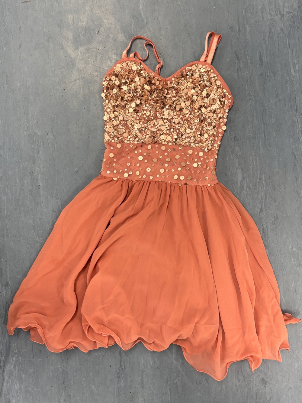 Girls' Sequin Bodice Coral Party Dress
